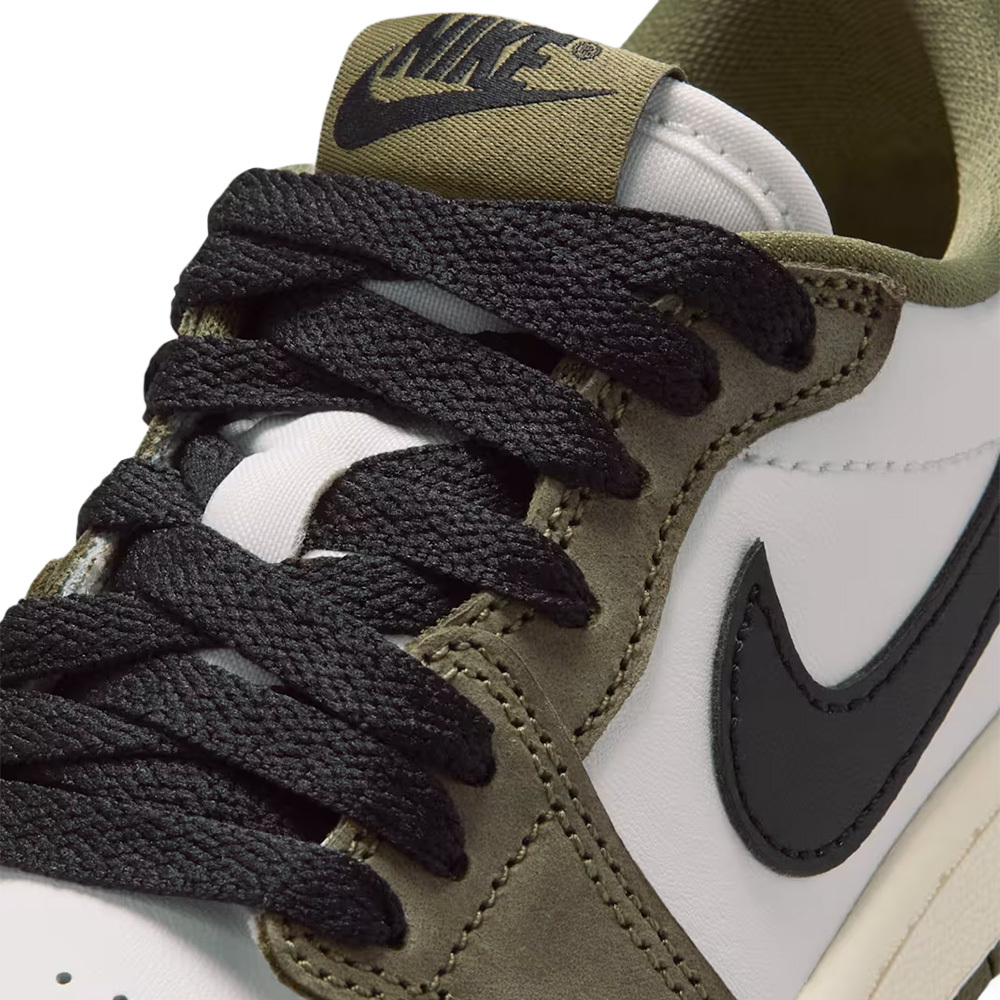 Nike Air Jordan 1 Retro Low OG 橄欖綠麂皮 PS 透氣 耐穿 休閒鞋 運動鞋 中童鞋 HQ6996-200
