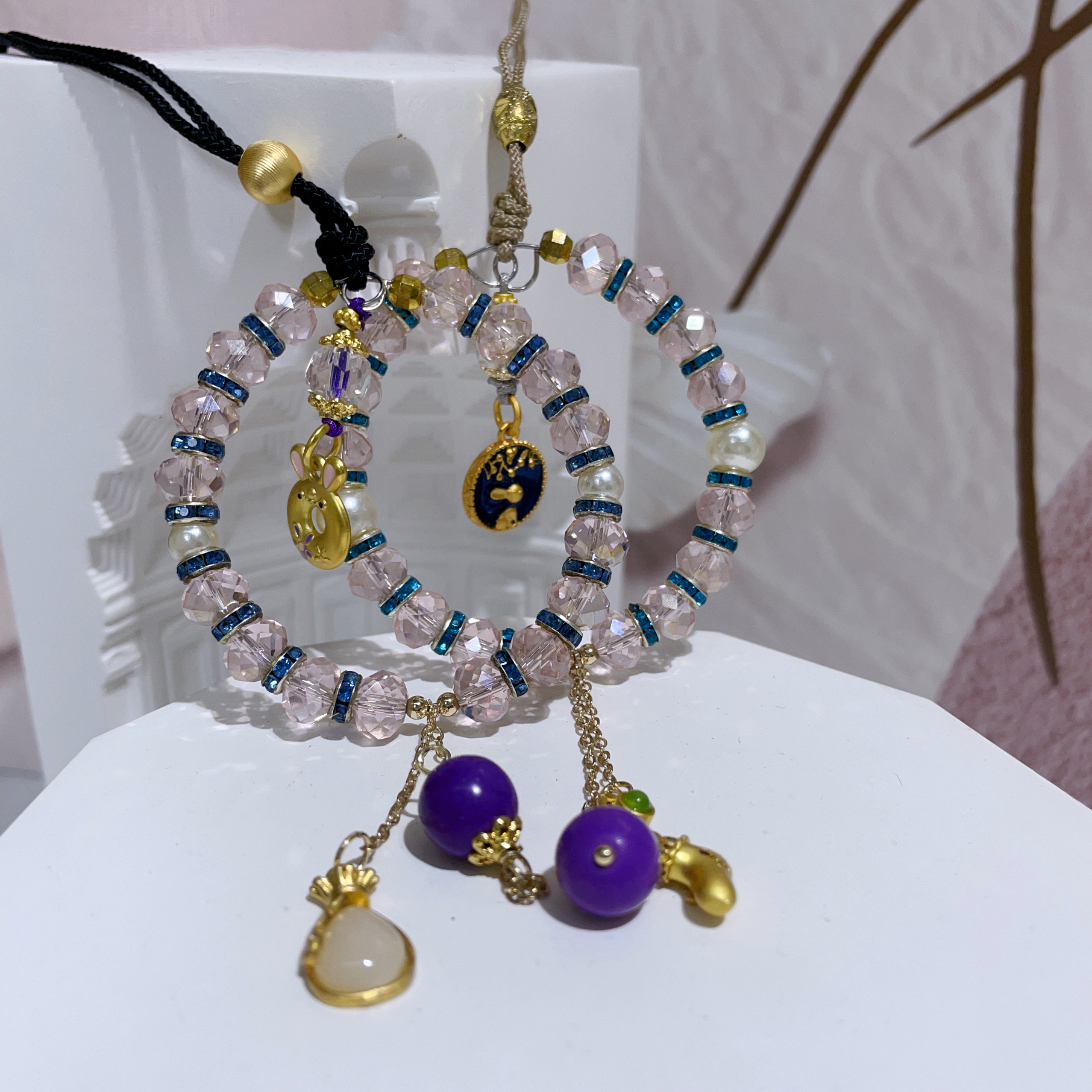 紫雲母奧地利水晶掛件