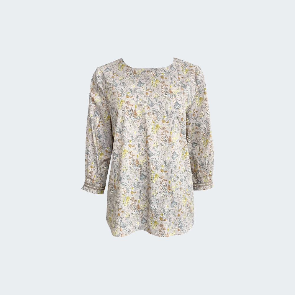 柔花漫步純棉印花上衣