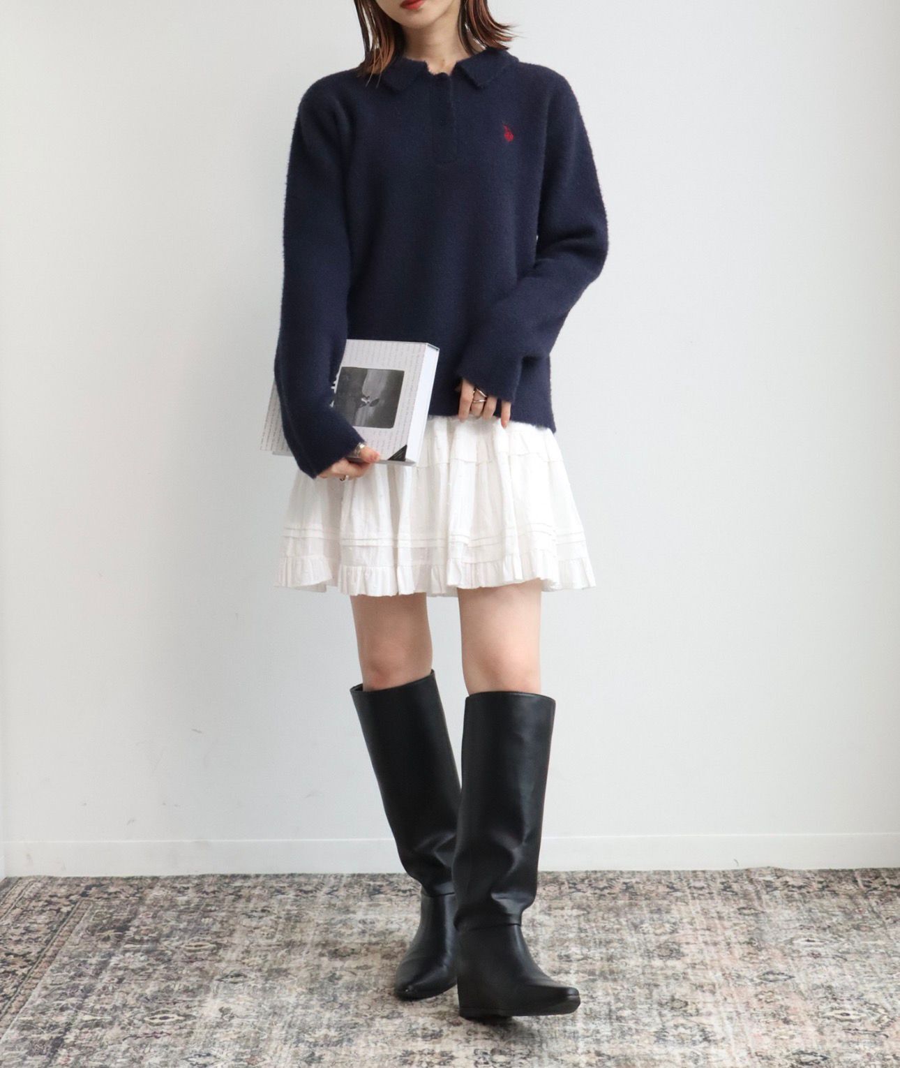 【預購】JN012703 U.S. POLO ASSN. 刺繡針織長袖上衣