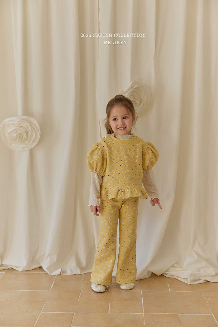 正韓春Melikey 兩色雛菊喇叭褲