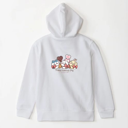 2026 Chiikawa Happy Valentine's Day Kids' Zip Hoodie  (蝴蝶結款,3色) *只有背面有圖案
