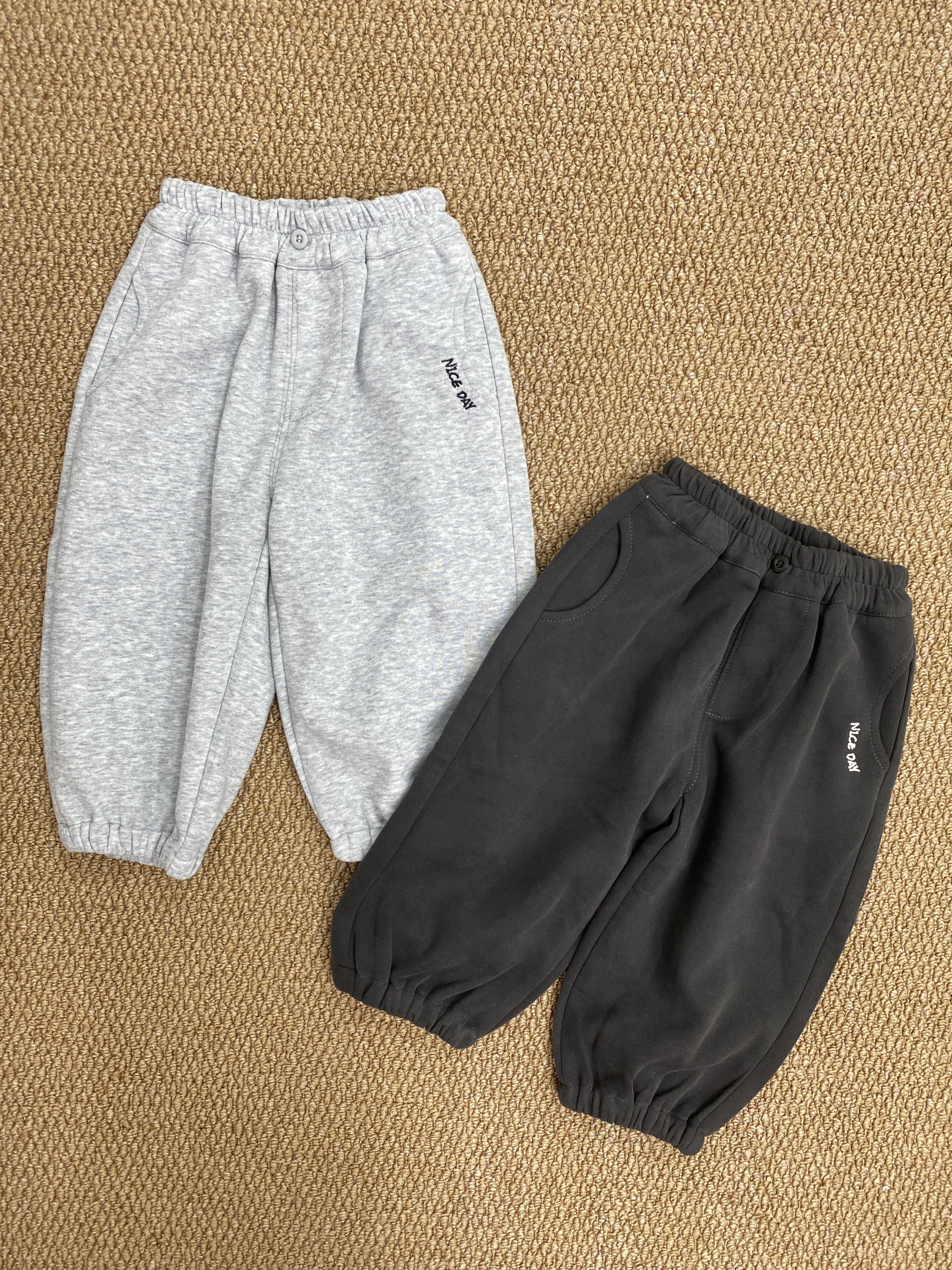 A04143側口袋字母刺繡長褲