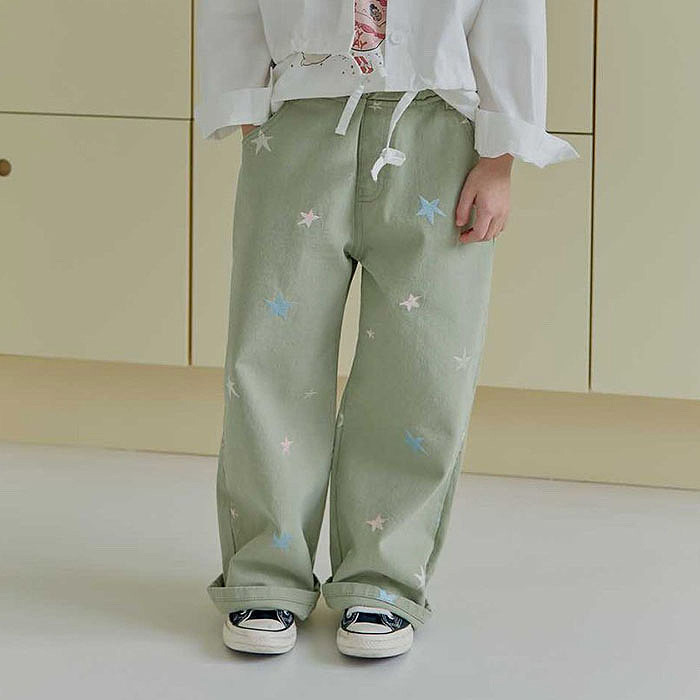 正韓春Melikey 星星直筒褲