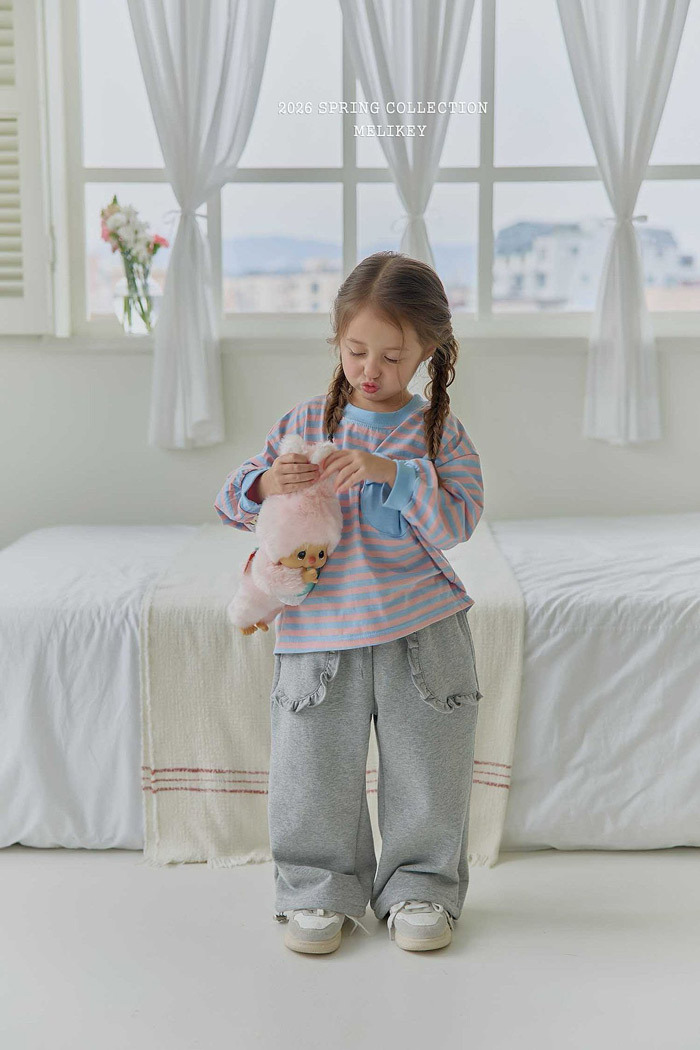 正韓春Melikey 兩色花邊直筒運動褲