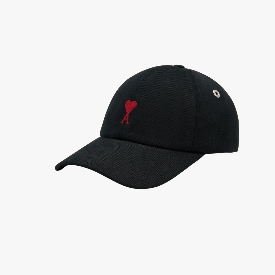 1FF0101-194 [AMI PARIS] Cotton Ami De Coeur Embroidery Cap Black (SS26) #BFUCP006.AW0041.001 (P-EU-E)