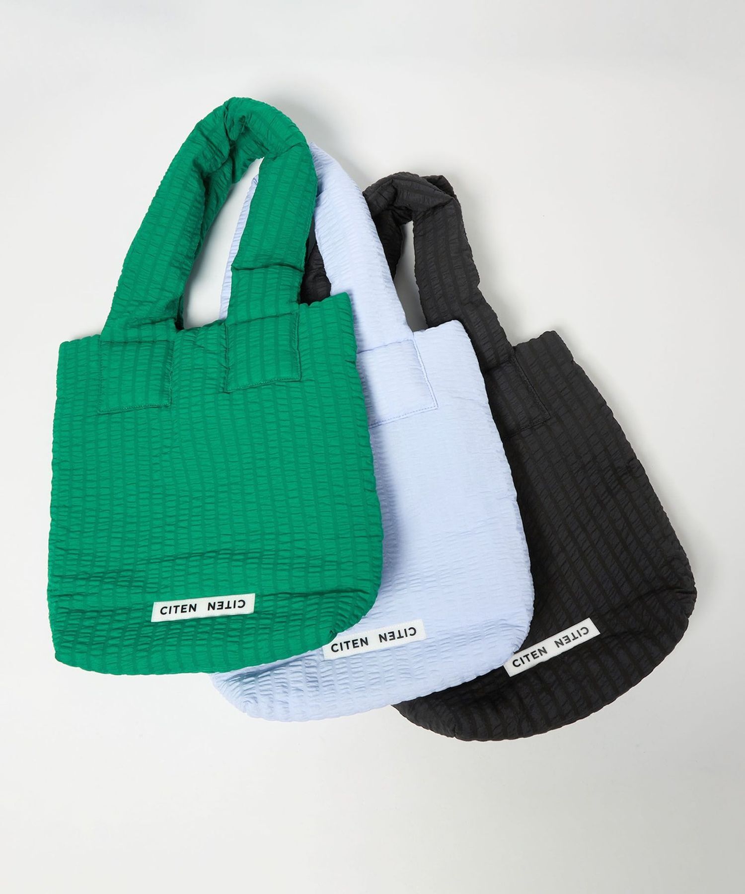 預購┃日本 CITEN 鋪棉蓬鬆條紋托特包