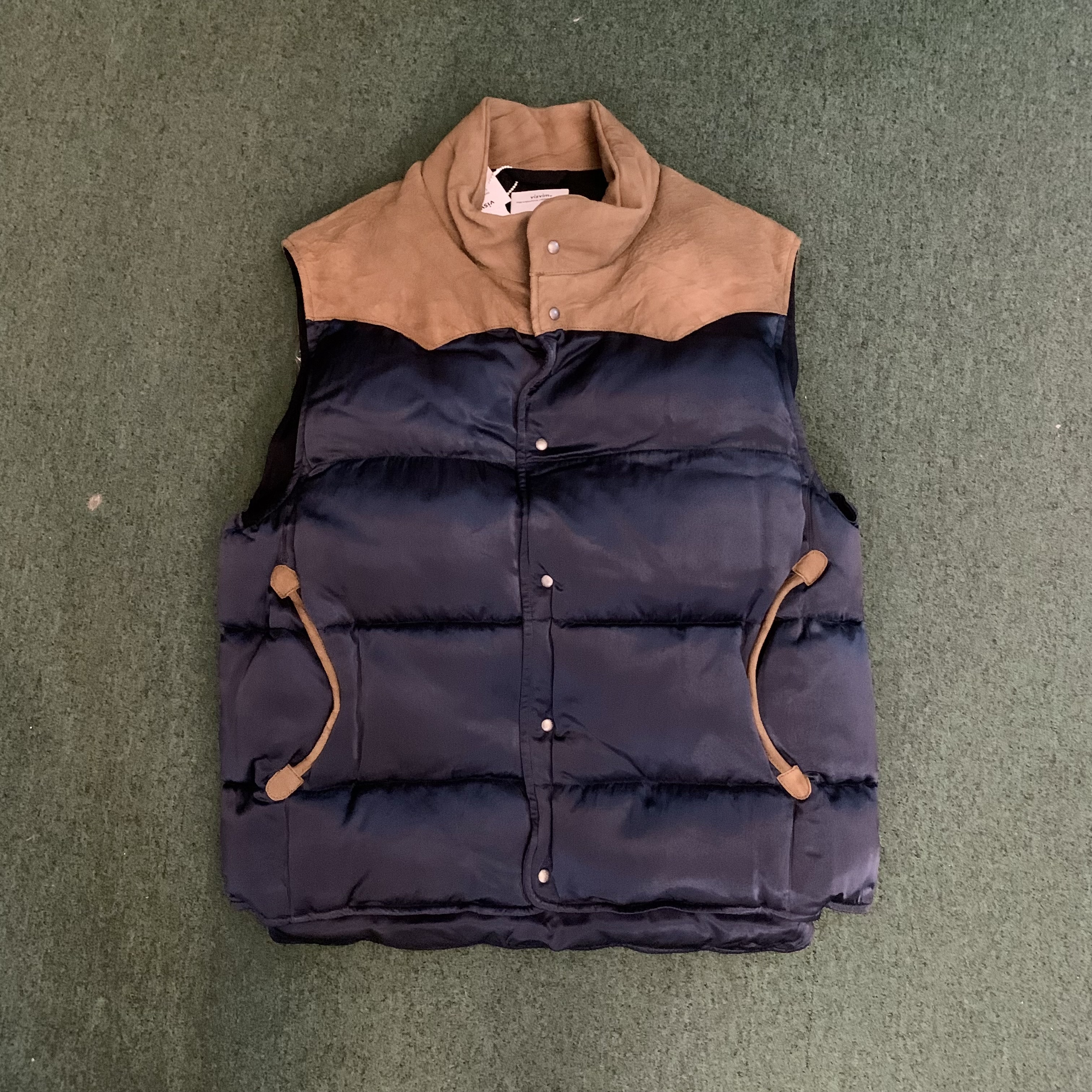 VISVIM COLTER DOWN VEST *NATURAL DYE - NAVY SIZE 3