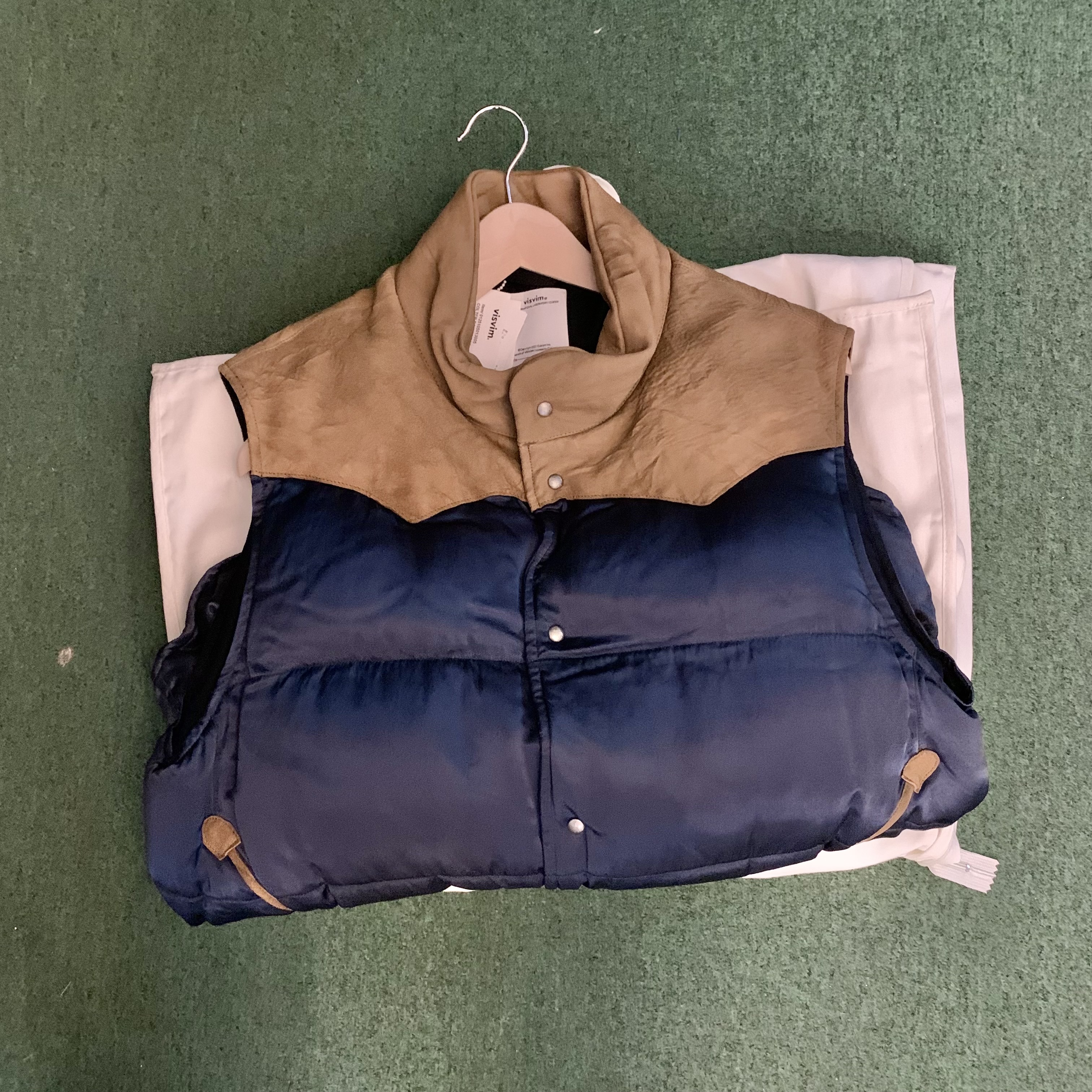 VISVIM COLTER DOWN VEST *NATURAL DYE - NAVY SIZE 3
