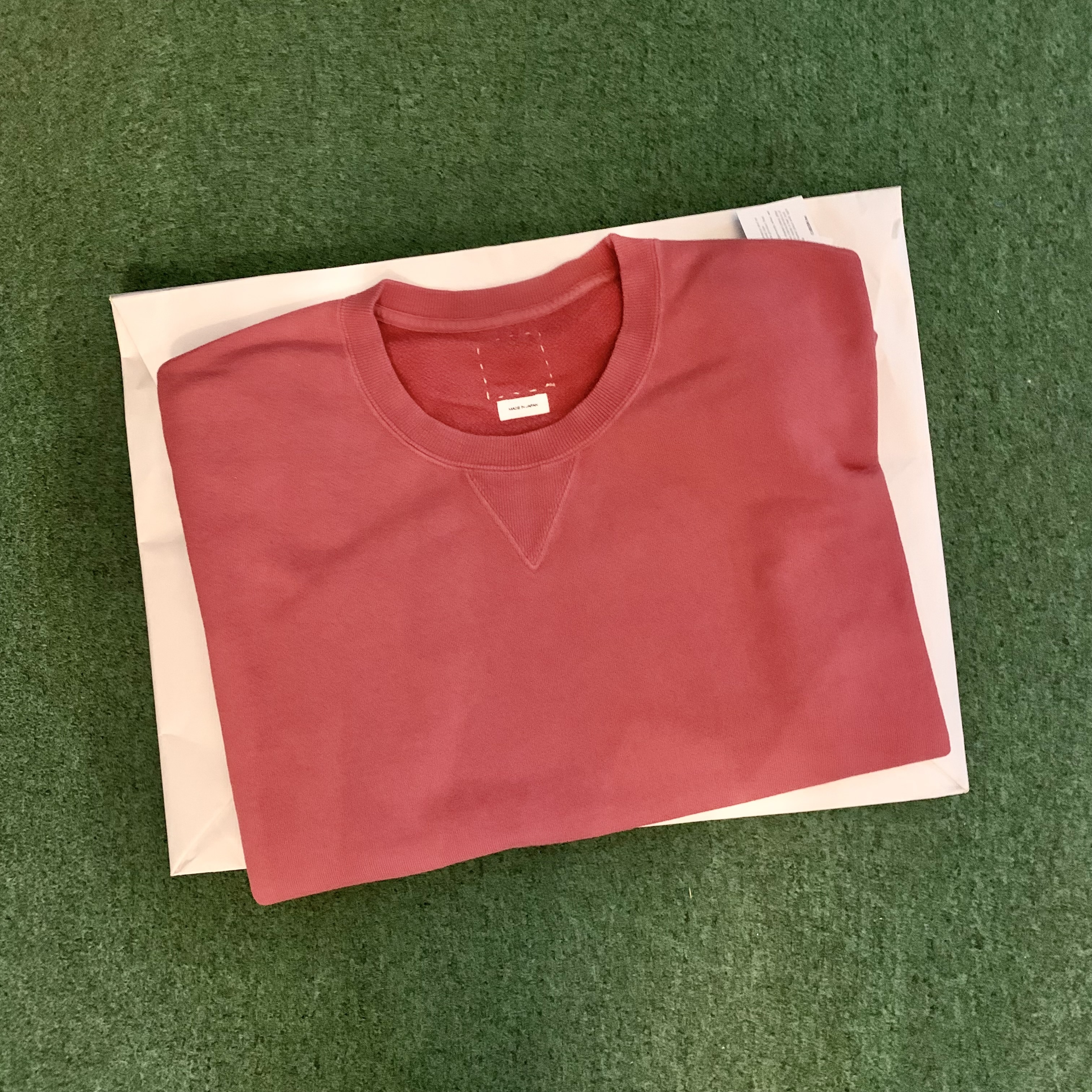 VISVIM 2026 S/S JUMBO SB SWEAT L/S DMGD - RED SIZE 3