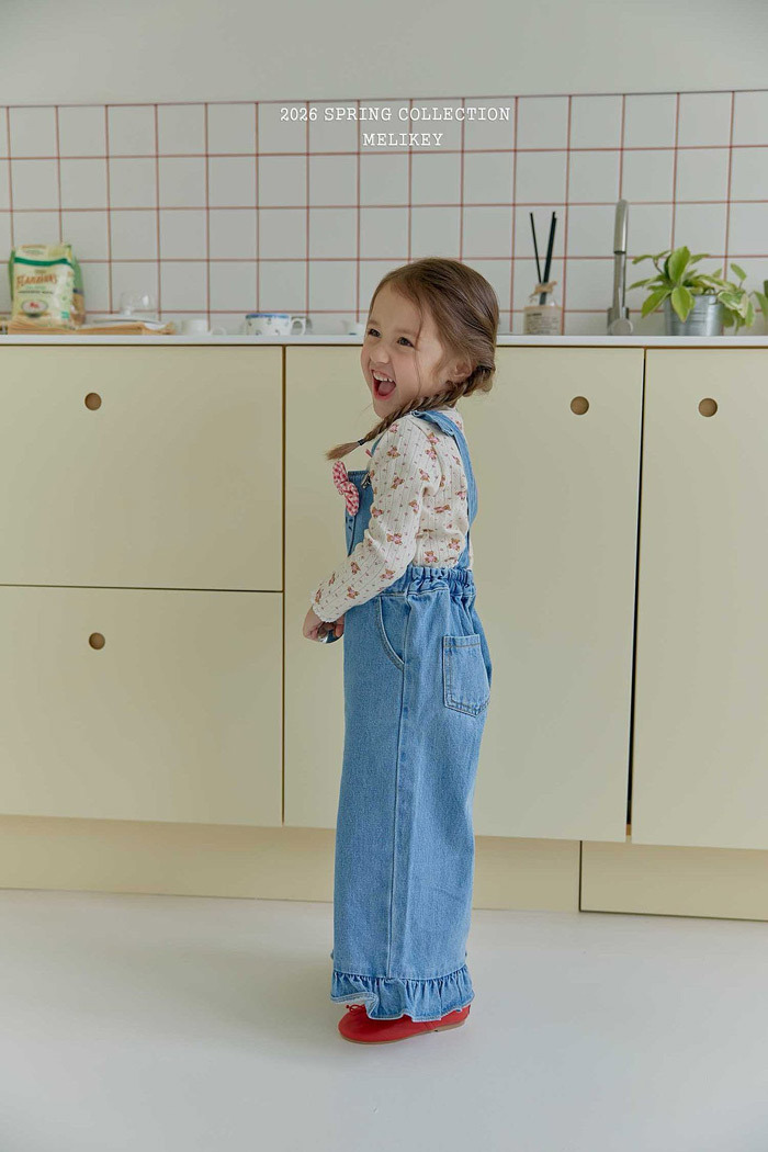 正韓春Melikey 可愛貓咪牛仔吊帶褲