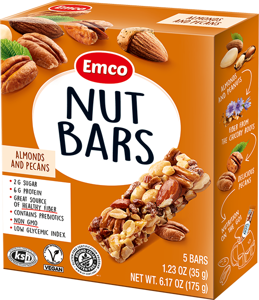 [5條優惠裝] Emco 無添加糖果仁條 - 美洲合桃 （5 x 35G）(57506HK5)