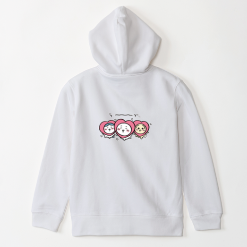 2026 Chiikawa Love... Kids' Zip Hoodie (心心款,3色) *只有背面有圖案