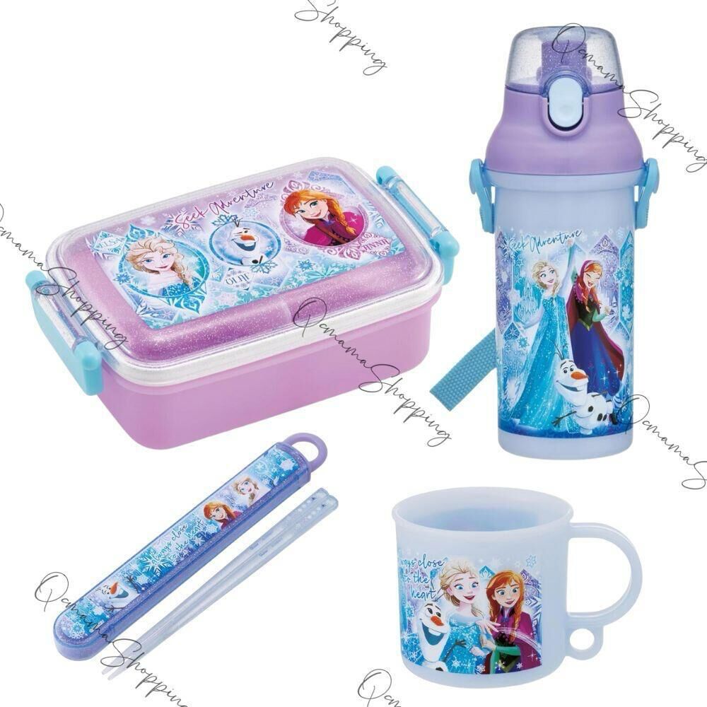 (現貨) 🇯🇵 100%日本直送日本製 4pc福袋抗菌水樽+水杯+餐盒+餐具set (Frozen/ Tomica)