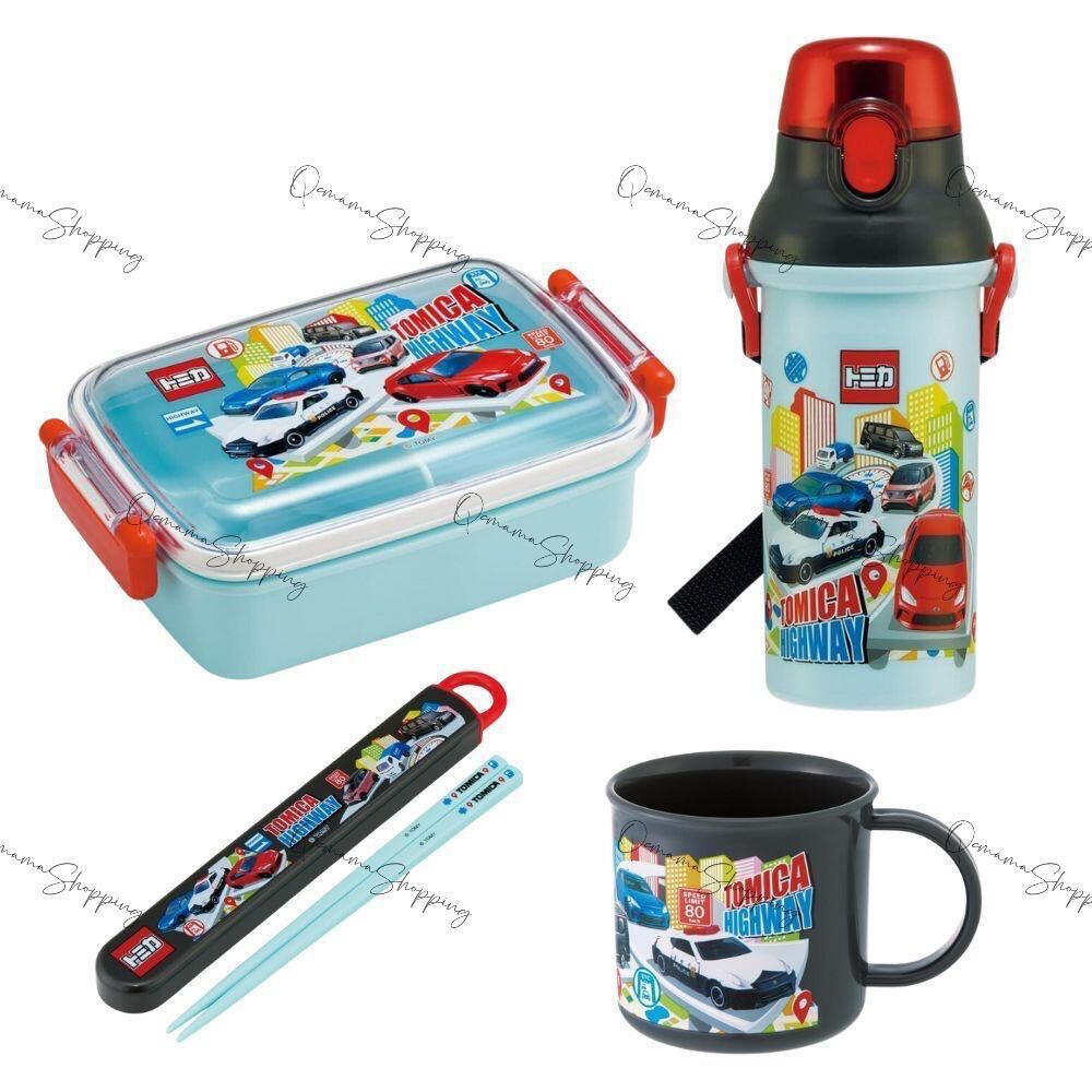 (現貨) 🇯🇵 100%日本直送日本製 4pc福袋抗菌水樽+水杯+餐盒+餐具set (Frozen/ Tomica)