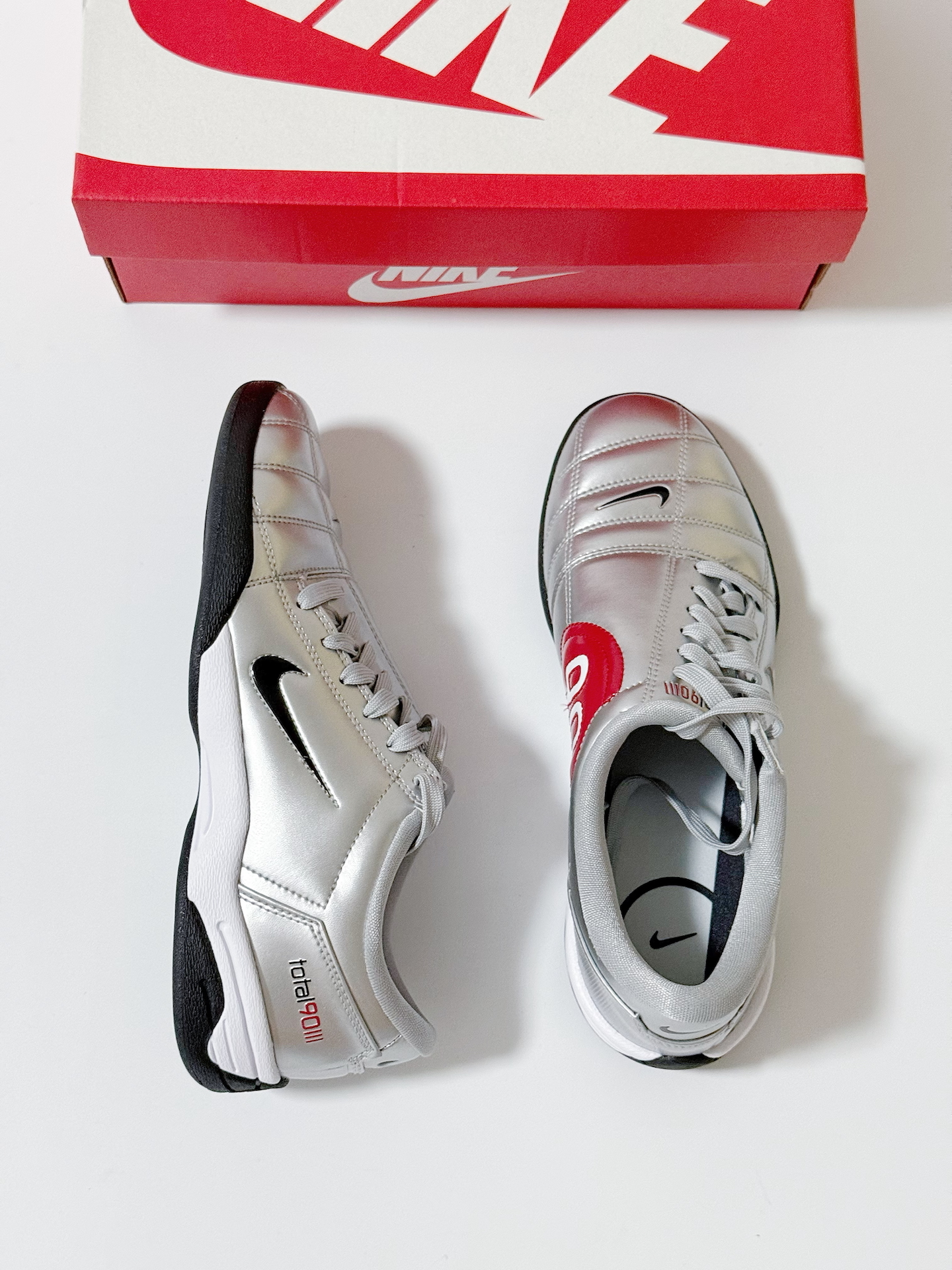 代購-Nike Total 90 IIl 白銀 液態銀 銀黑 紅色 復古 薄底鞋 IM7595-001