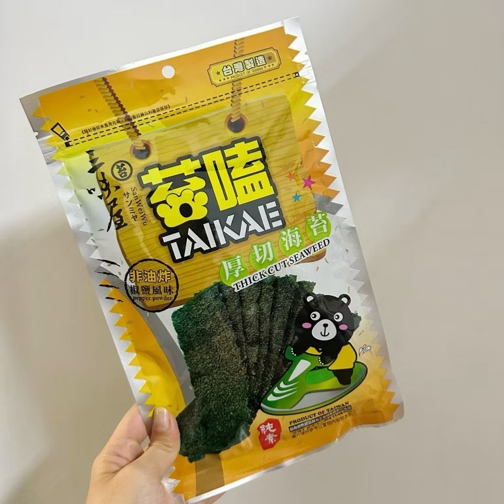 彰化分會｜三味屋 苔嗑厚切海苔 椒鹽風味 30g (非油炸)-全素