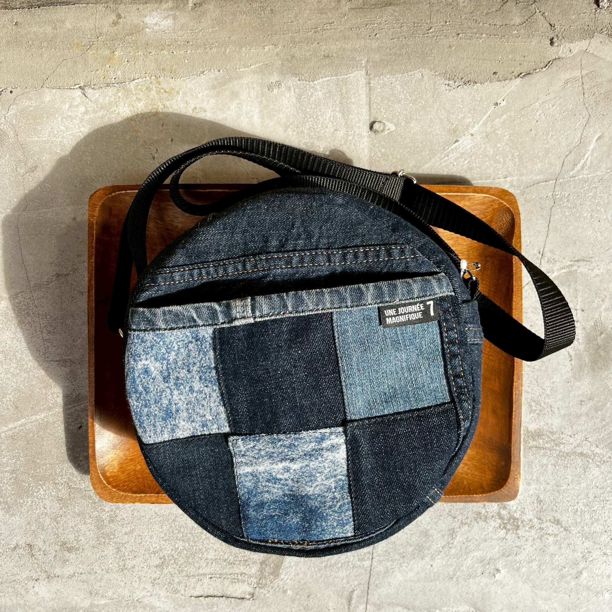 [夜空に月と星] 丹寧圓形斜揹包 | yozora013