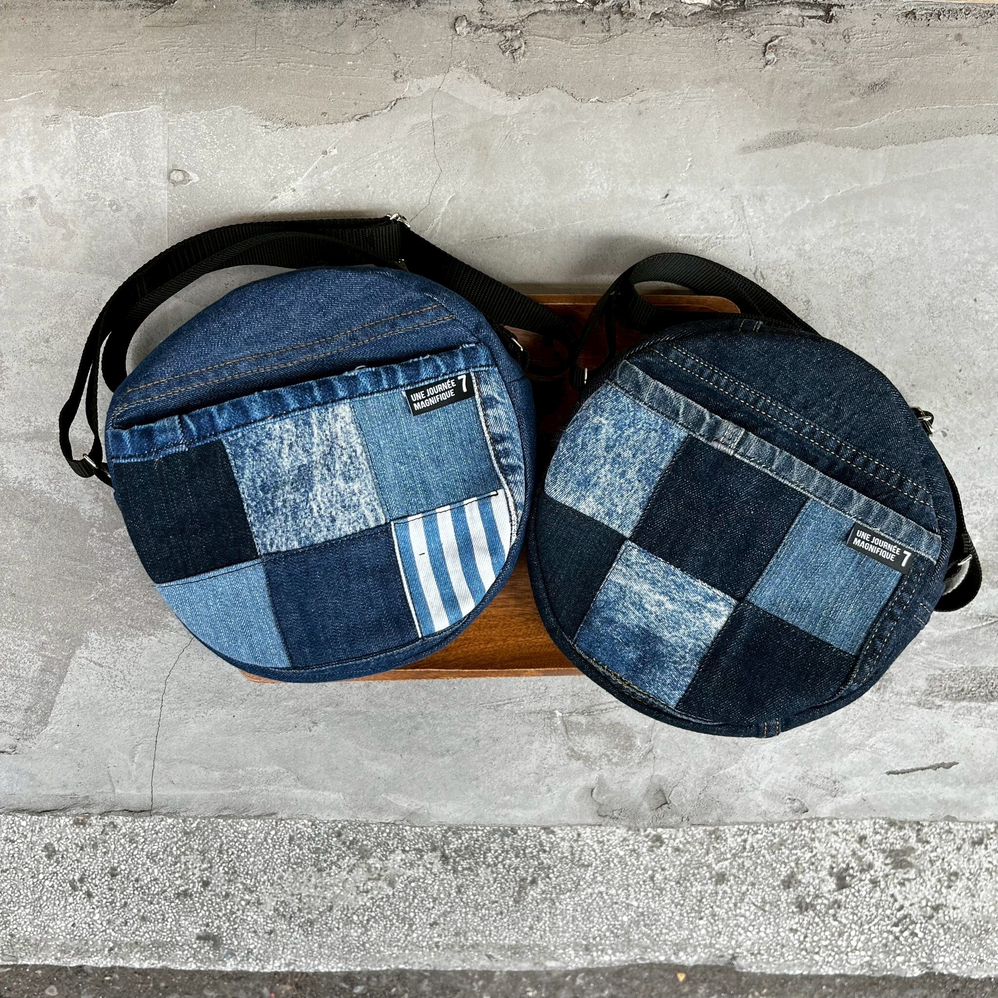 [夜空に月と星] 丹寧圓形斜揹包 | yozora013