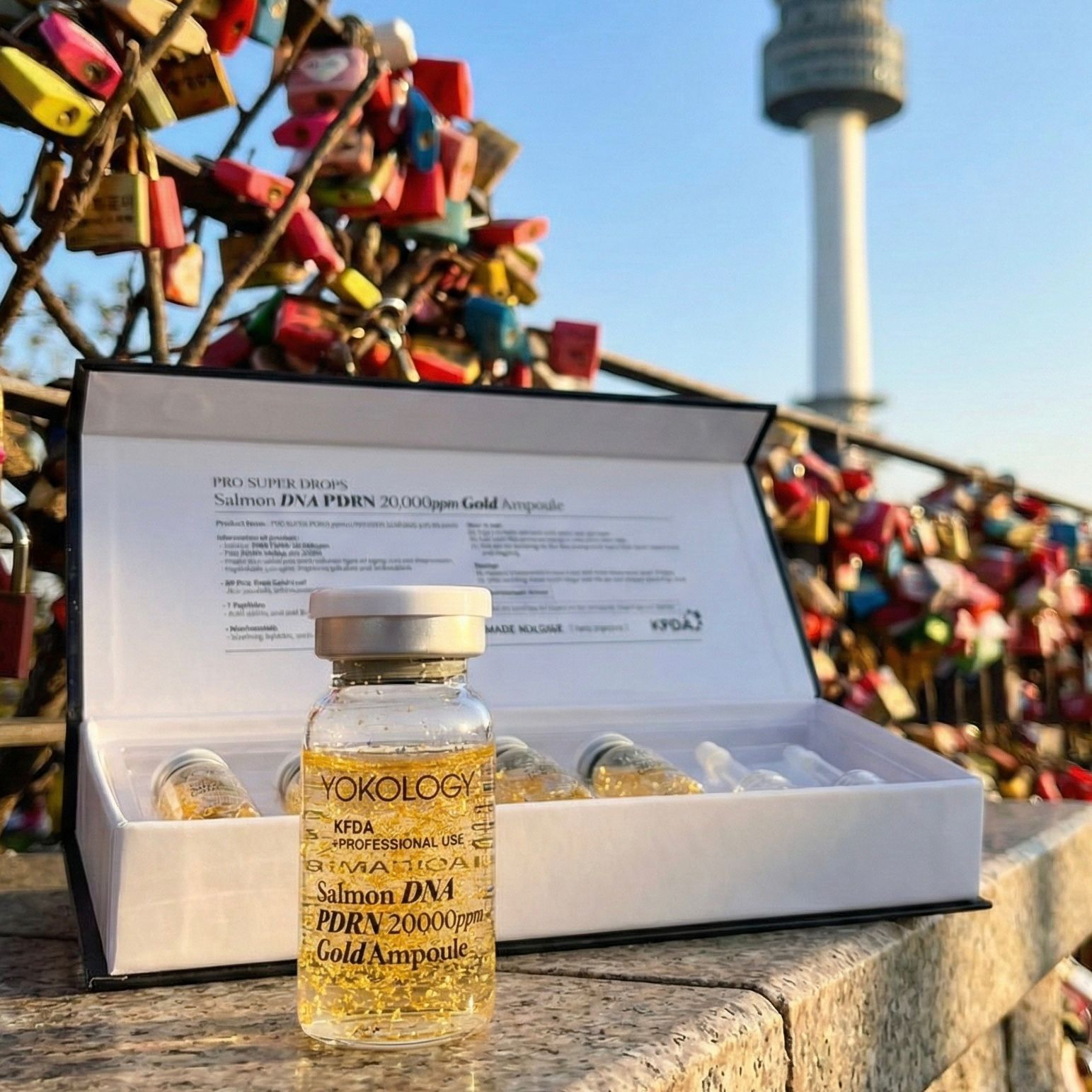 YOKOLOGY x 韓國cGMP高規格大藥廠 韓國 KFDA認證•「塗抹式」醫美級水光金濃縮安瓶 PDRN x 黃金「小金瓶」(8ml x 5小瓶）