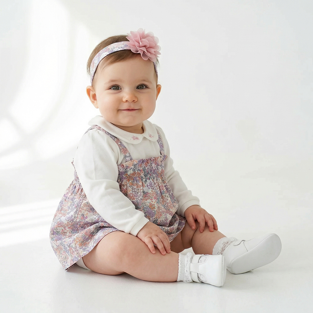 PIPPY 優雅小翻領碎花吊帶裙3入組禮盒