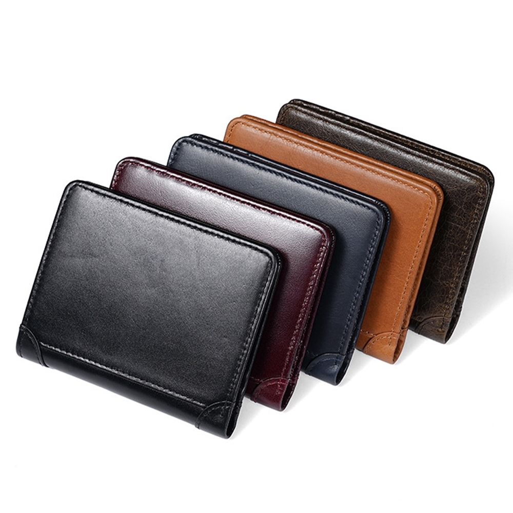 真皮錢包 油蠟皮短夾 男生錢包 皮夾 多卡位錢包 卡夾 短款錢包 短夾 錢包 三折錢包 復古錢包 錢夾 送男友 232