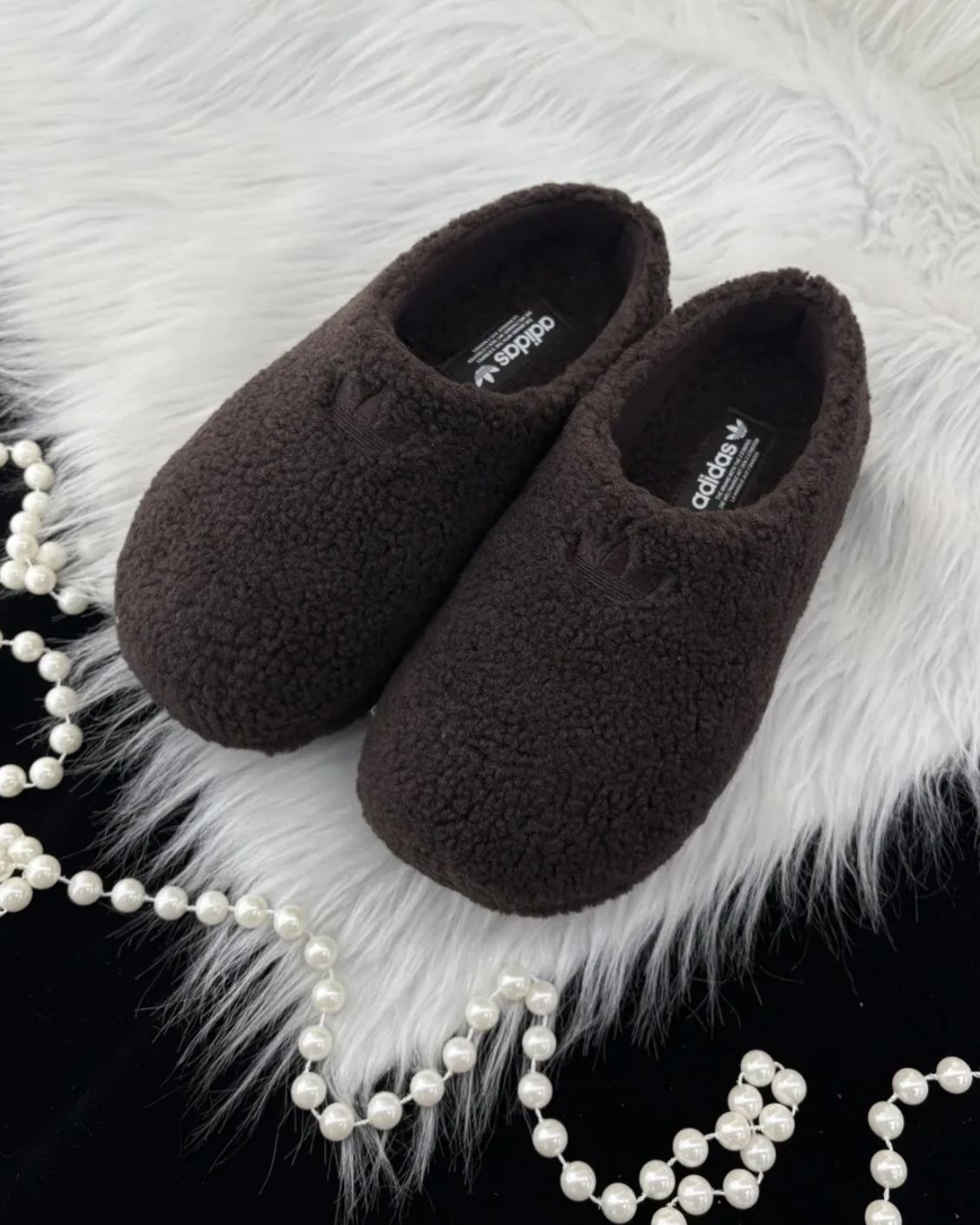 Adidas Originals Adifom Stan Smith Mule 深棕色 咖啡 毛毛穆勒鞋 懶人拖 絨毛 保暖 女鞋