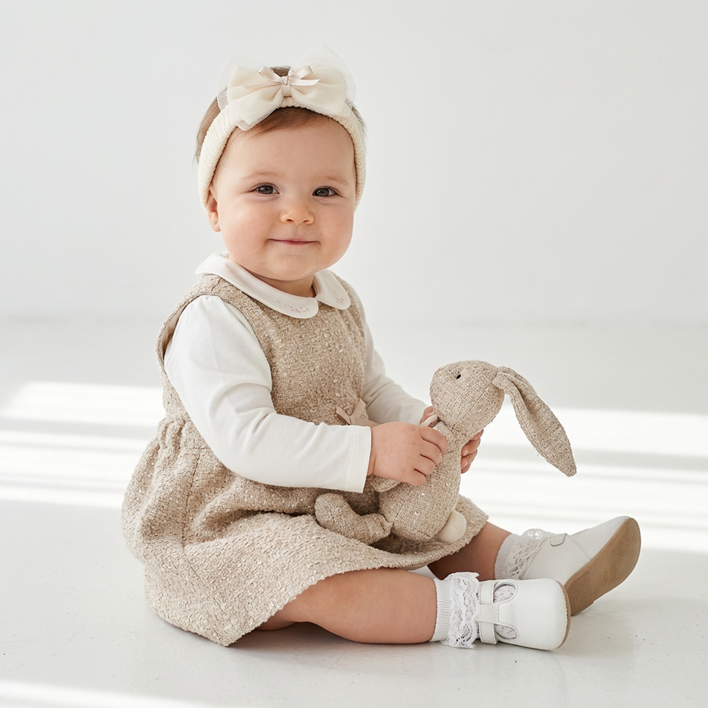 PIPPY 優雅小香風吊帶裙3件組禮盒 卡其