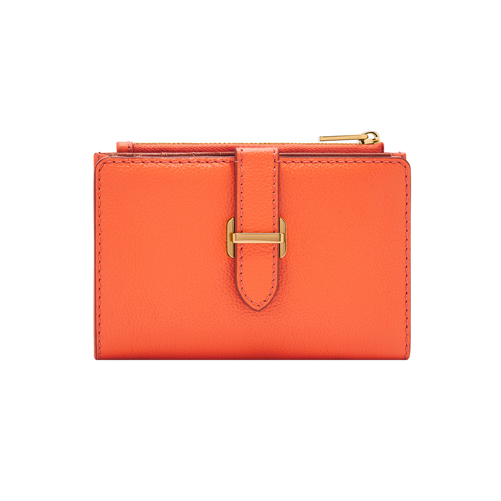 Emery 真皮金扣多功能皮夾-橘色 SWL2896819