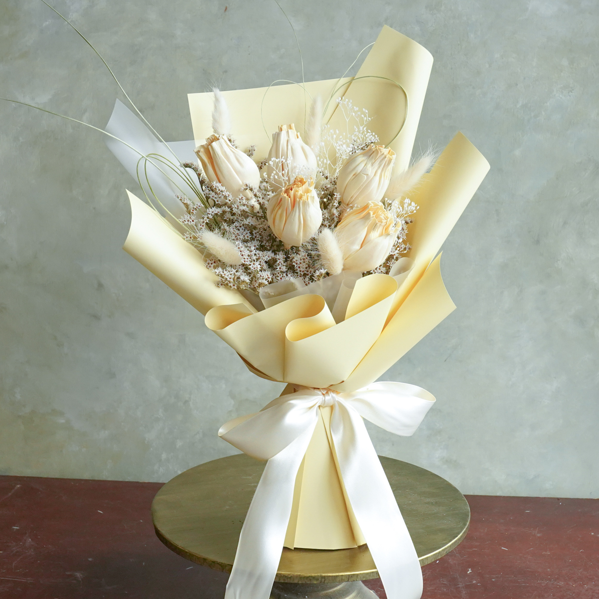 黃色鬱金香花束,5朵黃色鬱金香花束封面