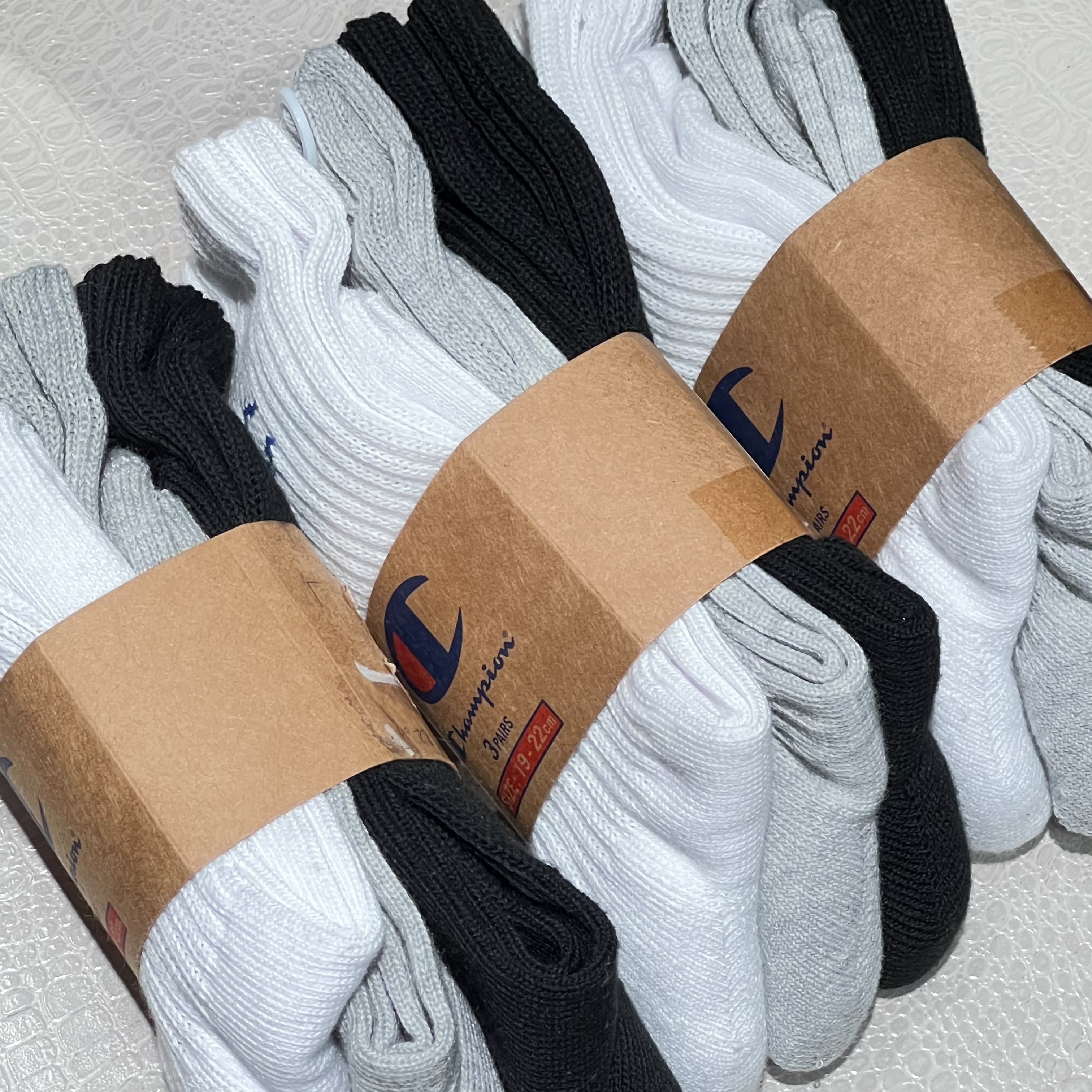 Champion socks pack 黑灰白 三雙一組 CMSCY001P