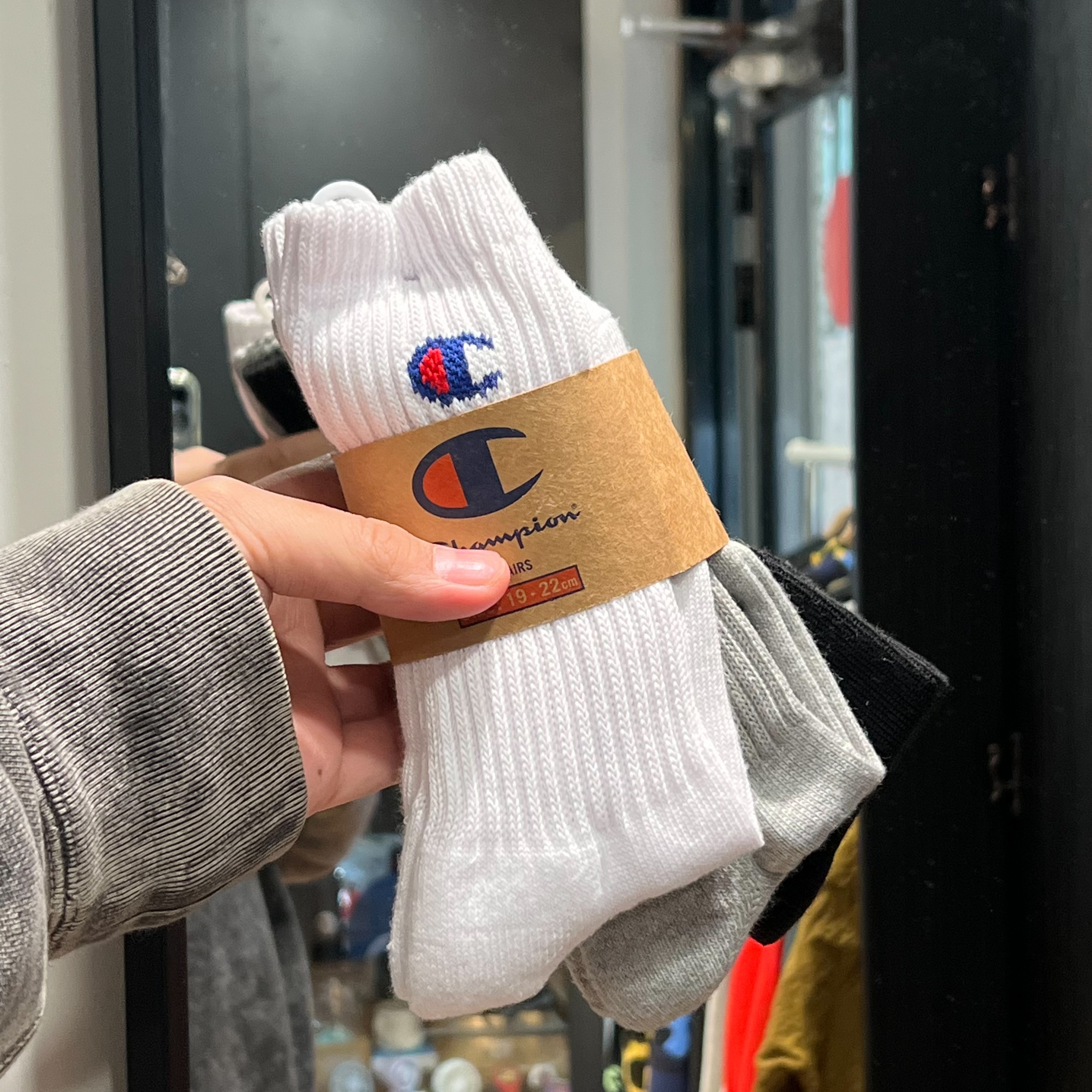 Champion socks pack 黑灰白 三雙一組 CMSCY001P