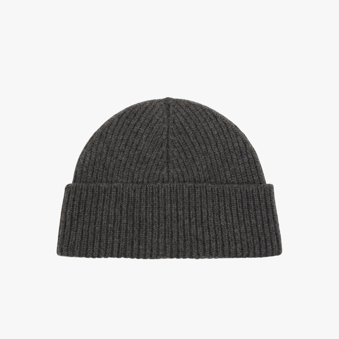 1FF0101-196 [AMI PARIS] Wool Beanie With Contrasted Ami De Coeur Grey (SS26) #BFUHA116.018.084 (P-EU-E)