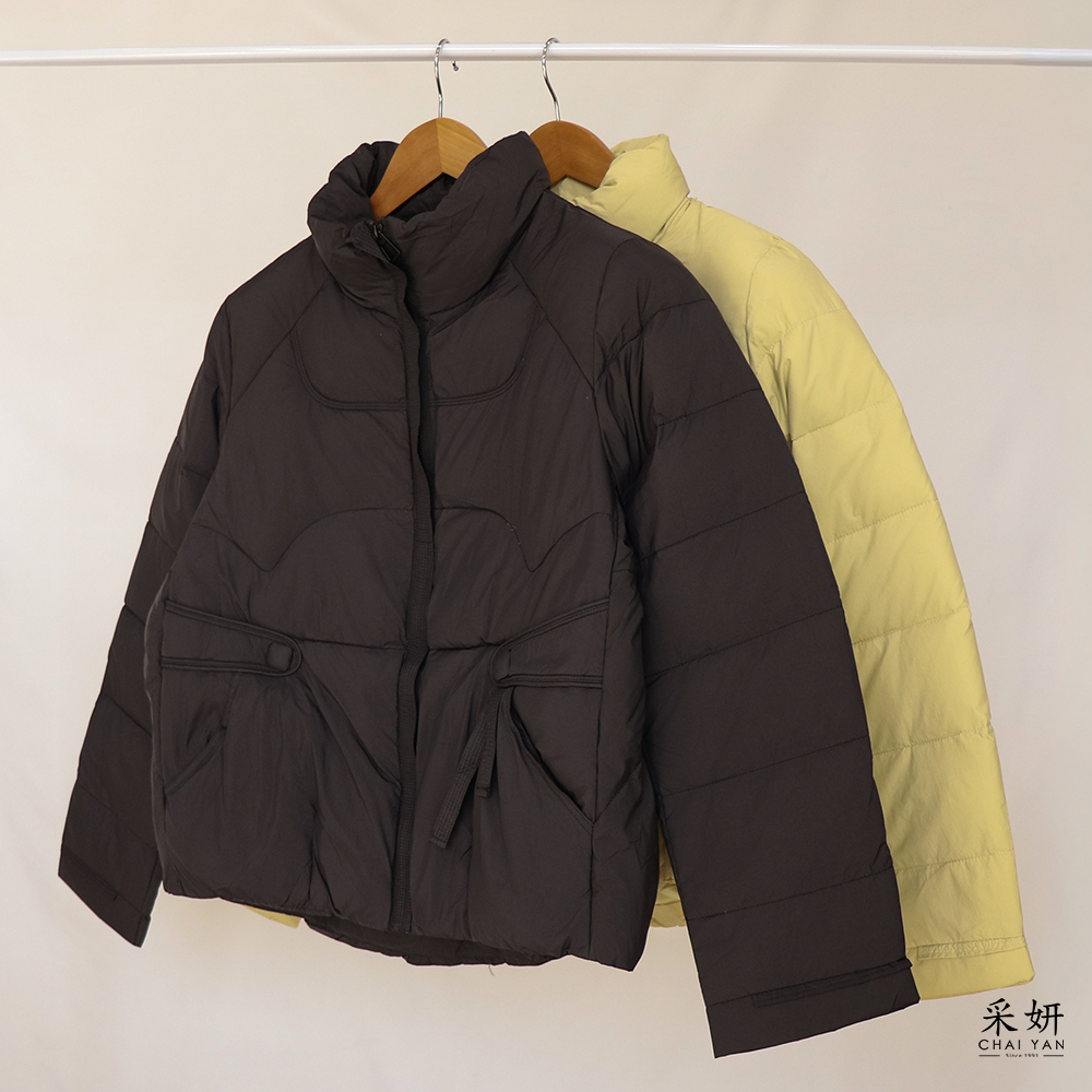 防風寬版立領羽絨外套