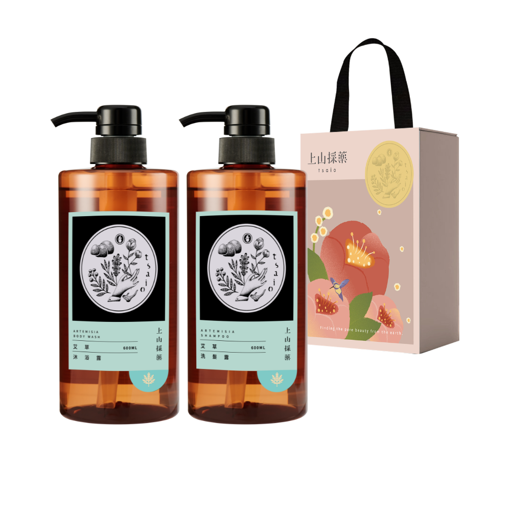 【tsaio上山採藥】艾草洗沐600ml禮盒兩入組
