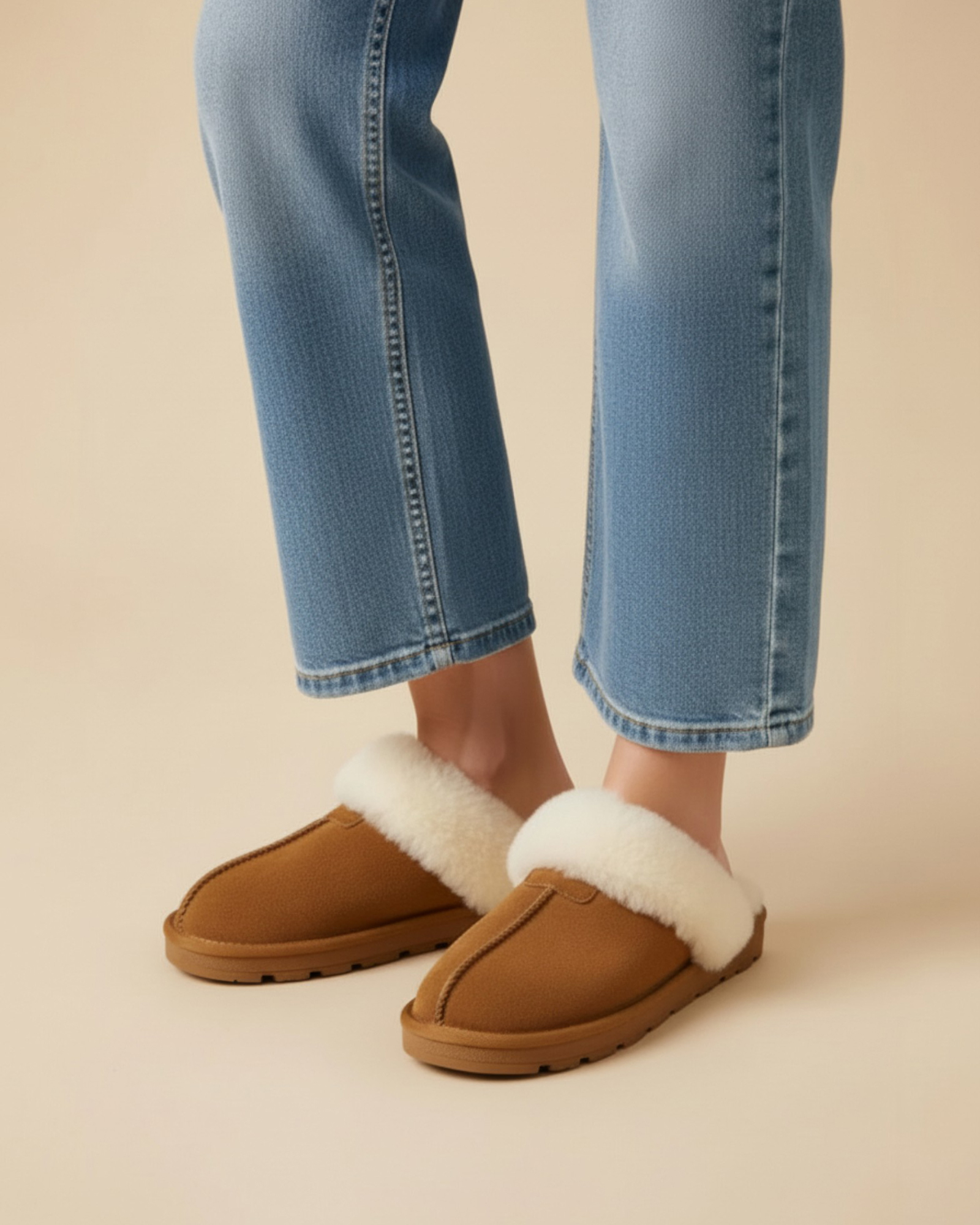 P Cozy 舒適翻毛毛拖鞋