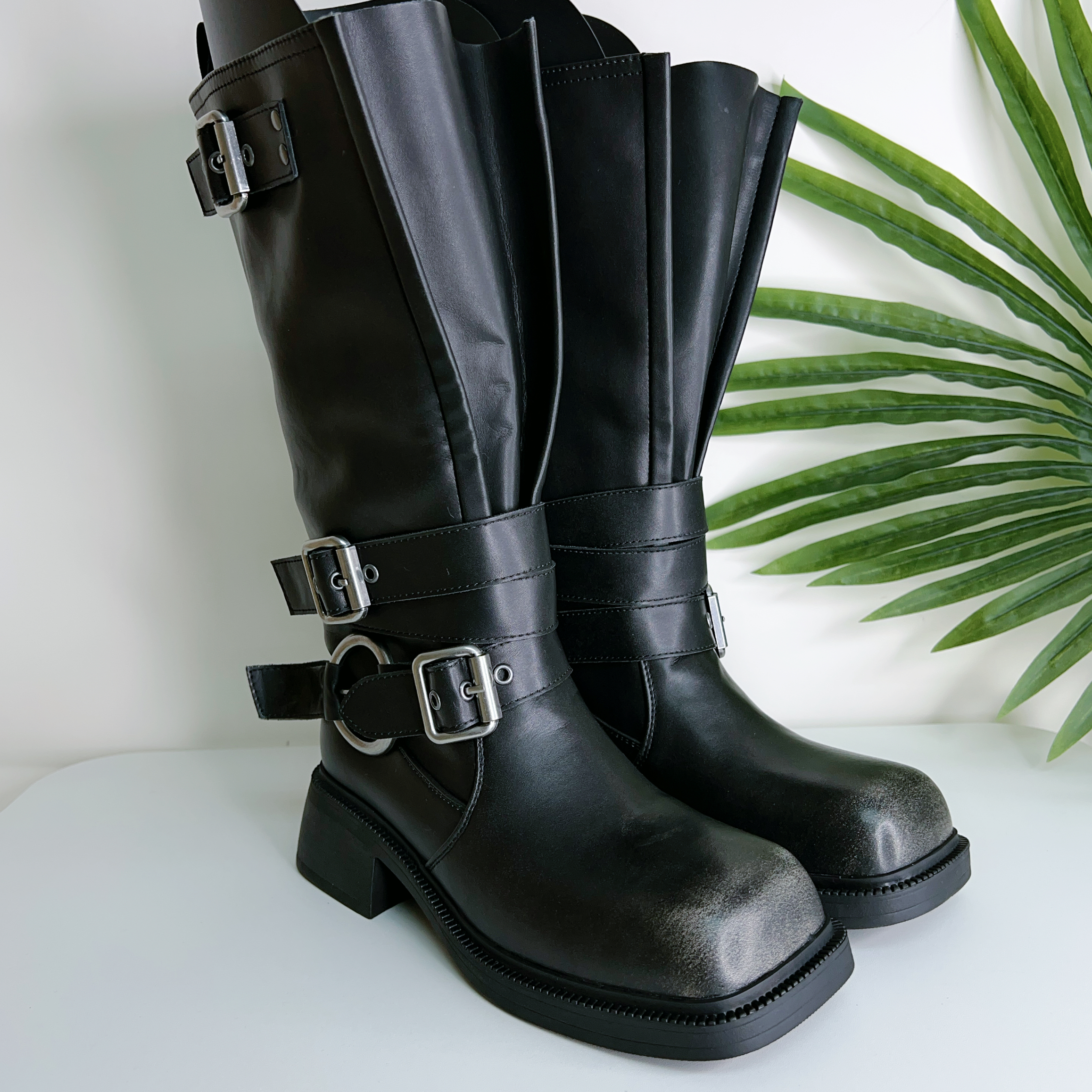 牛皮長靴(36碼)(後高約1.5") 628-5 #2701