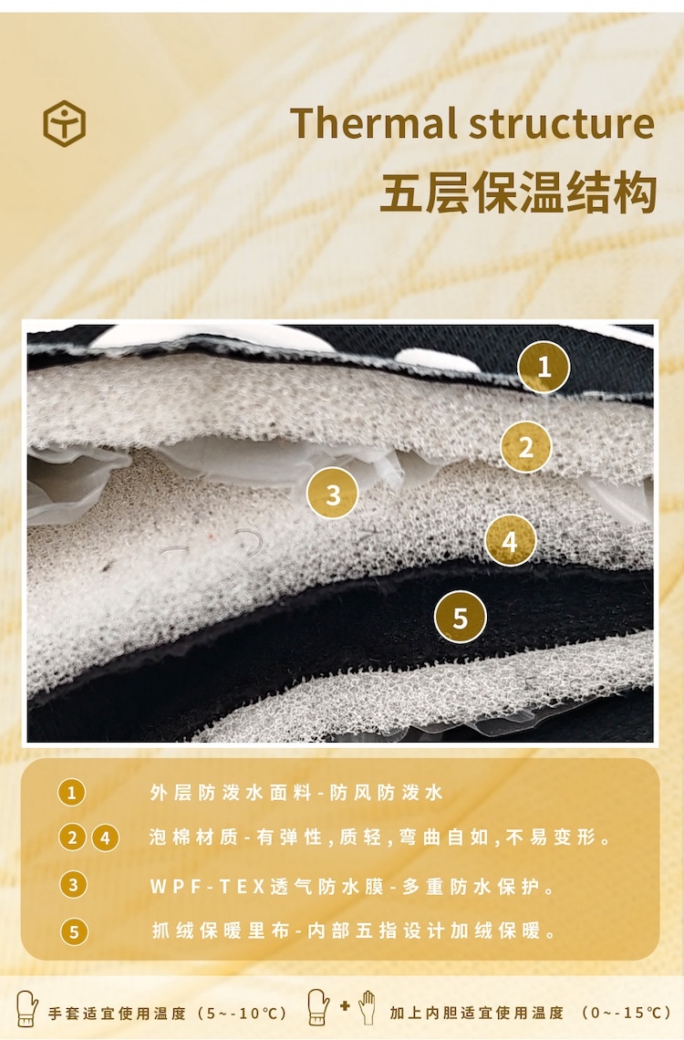 【TAOTECH】全牛皮滑雪手套_2526