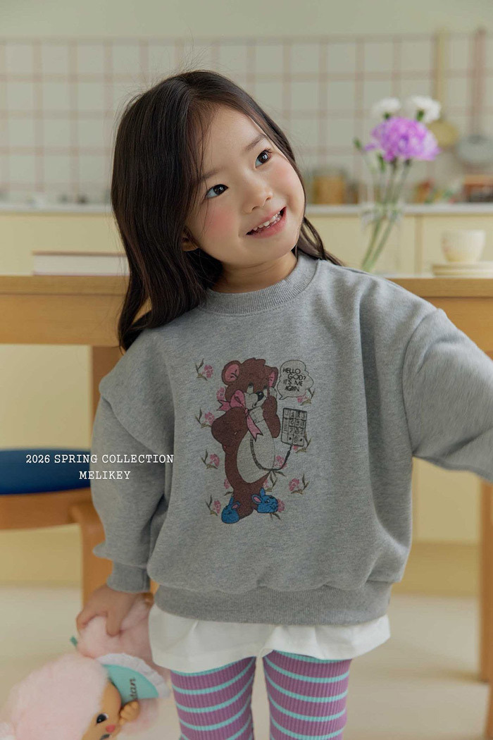 正韓春Melikey 兩色PHONE CALL熊上衣