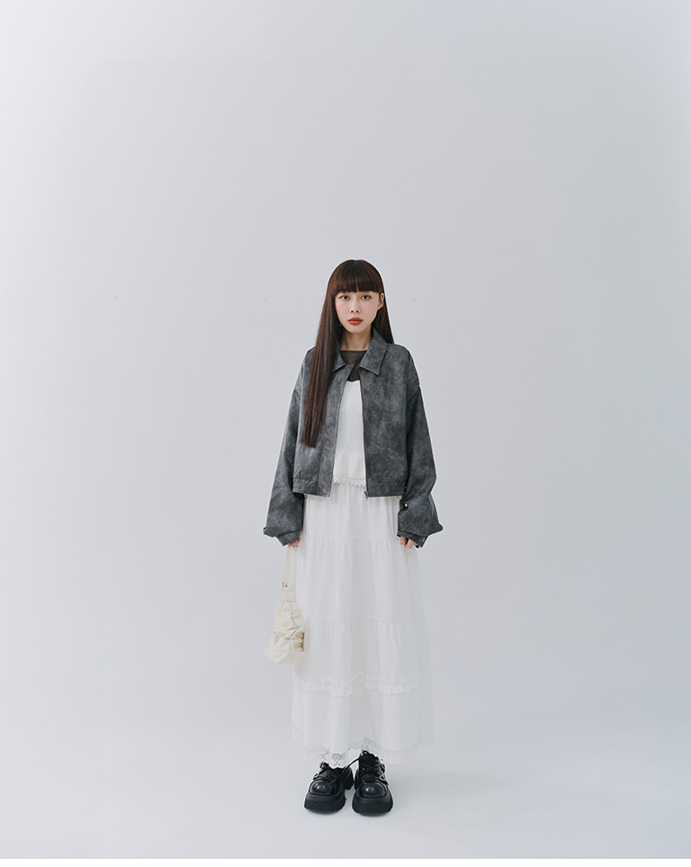 Back-tie 3D hollowed-out textured top, available in two colors.【01099119】in stock+pre-order