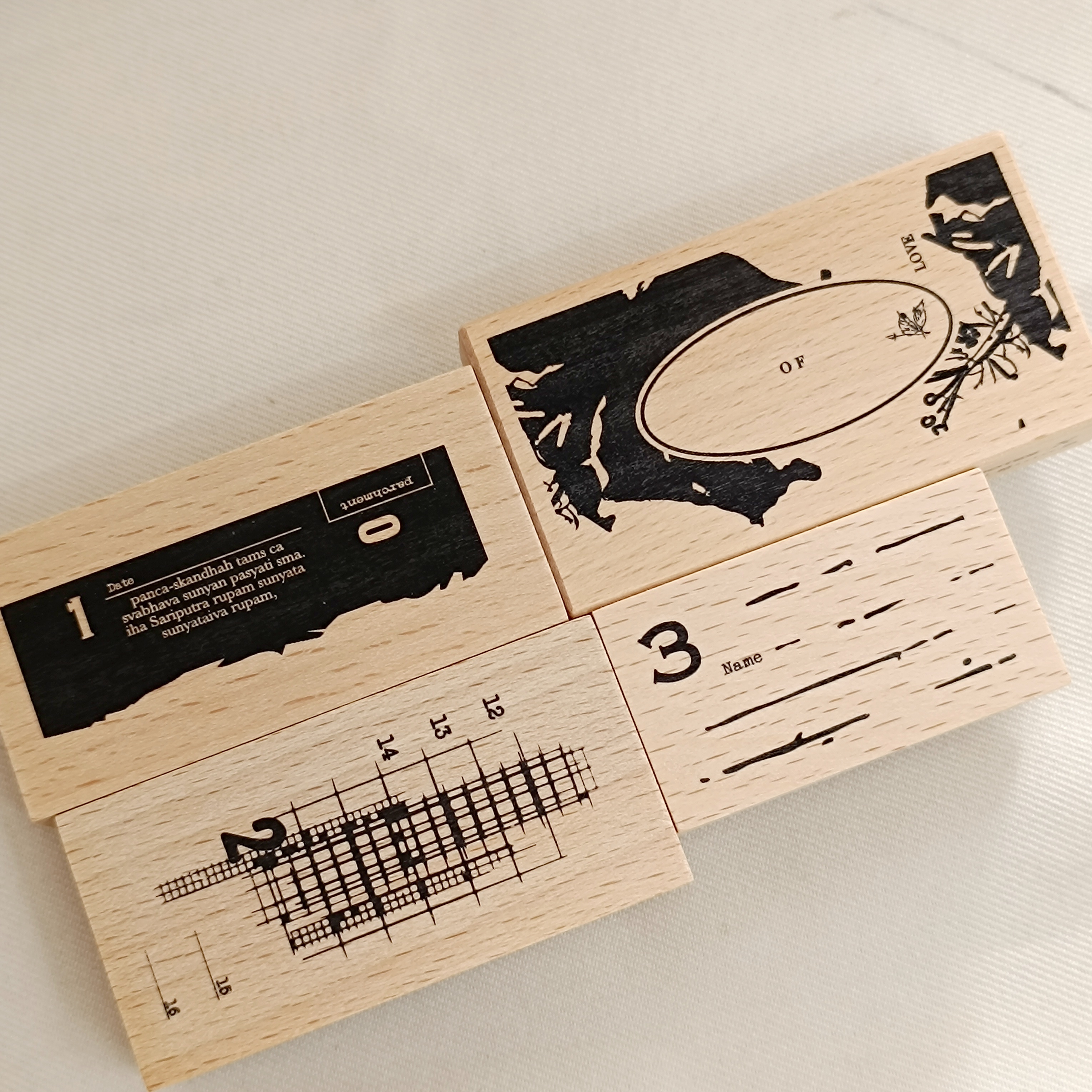 哈秋HA7UU．Take notes系列印章 05~X 櫸木印章 共四款