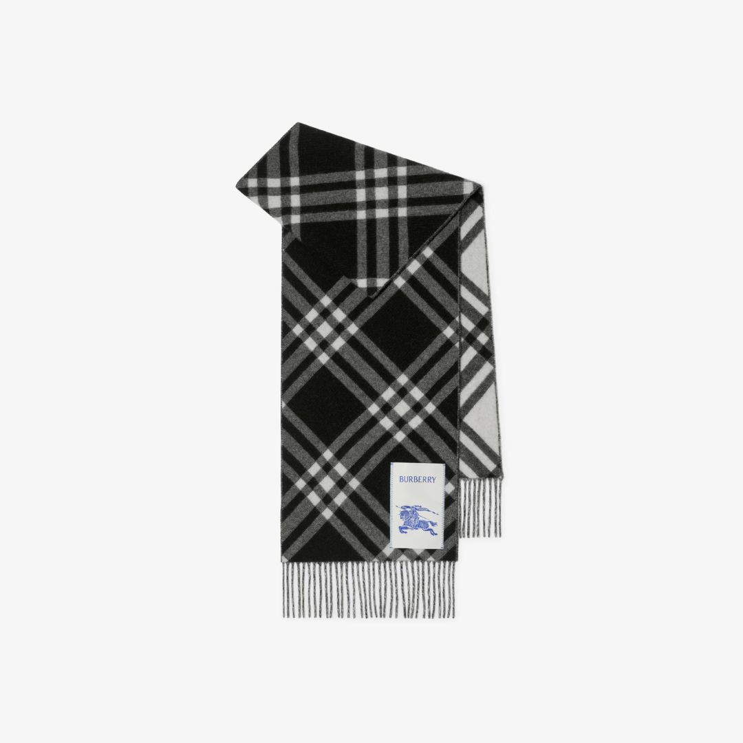 1FF0101-253 [BURBERRY] Check Cashmere Scarf Black (SS26) #8099650 (F-EU-E)