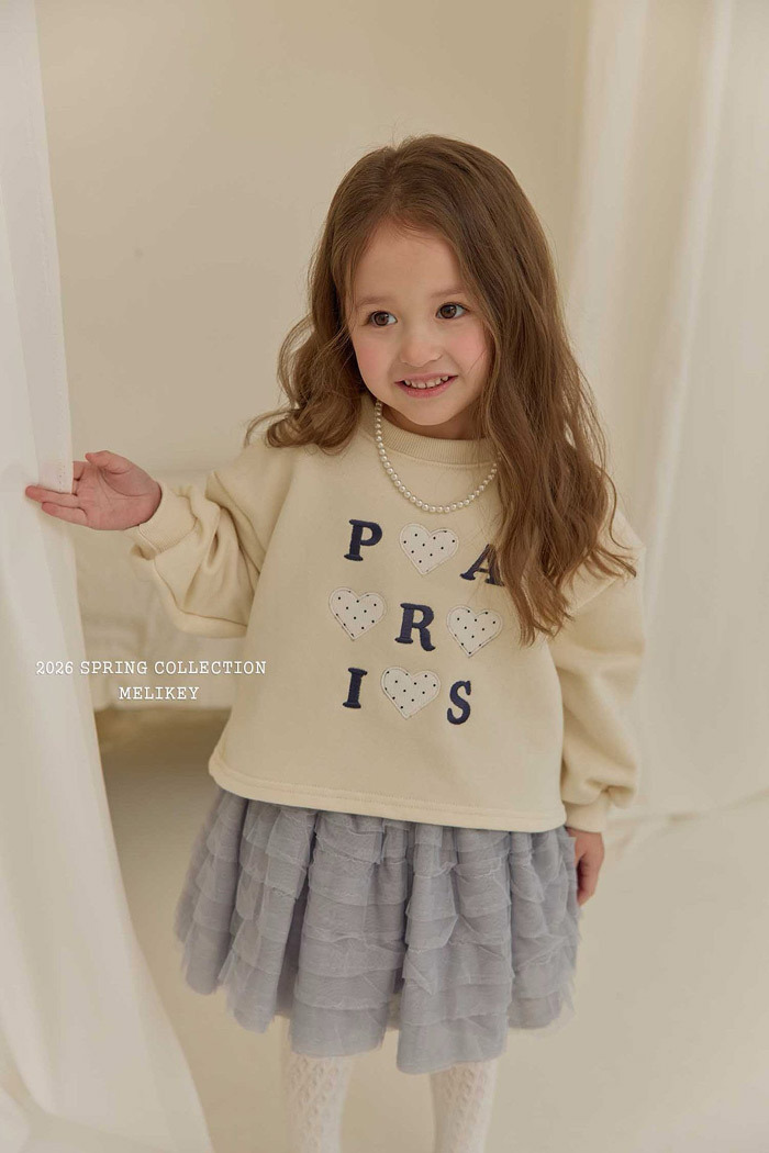 正韓春Melikey 兩色PARIS短版上衣