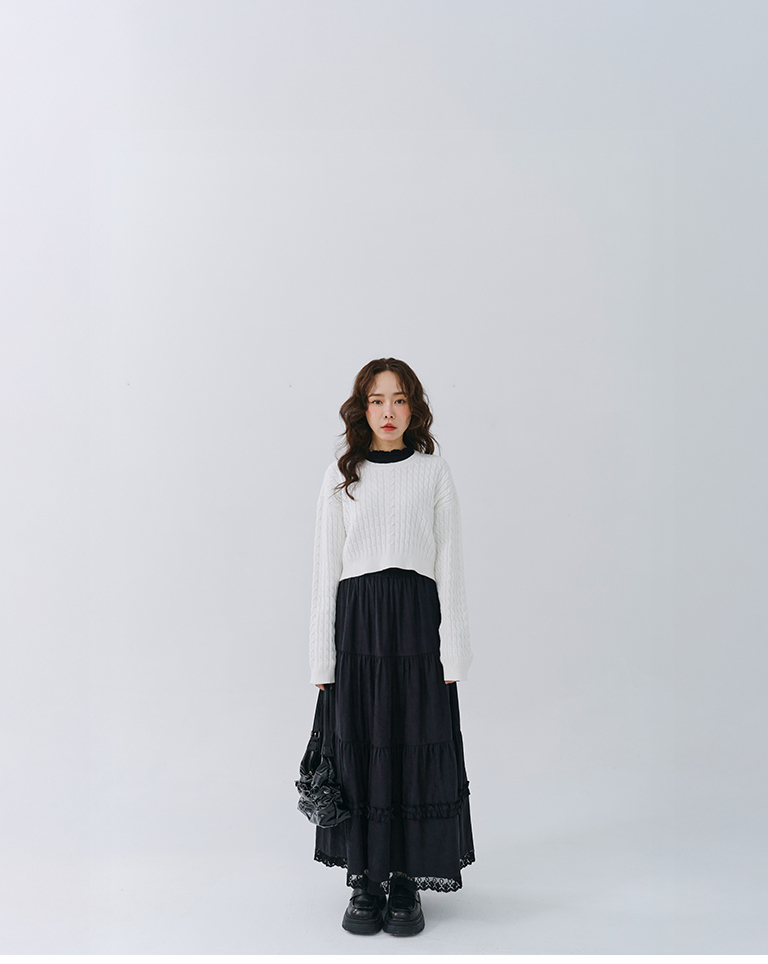 Peach velvet lace-lined brushed cake dress, available in two colors.【03021674】in stock+pre-order