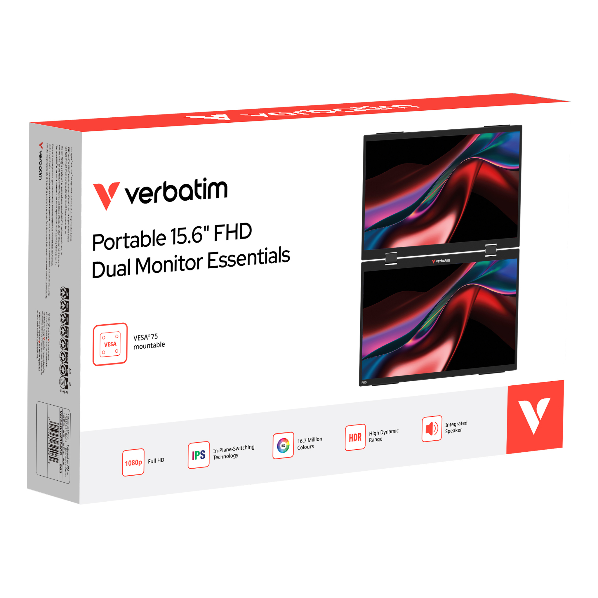 雙螢幕便攜式顯示器 15.6″ Full HD 1080p Essentials