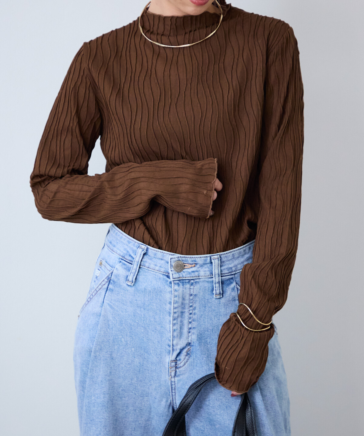 Petit Fleur Wave Melo微高領長款上衣