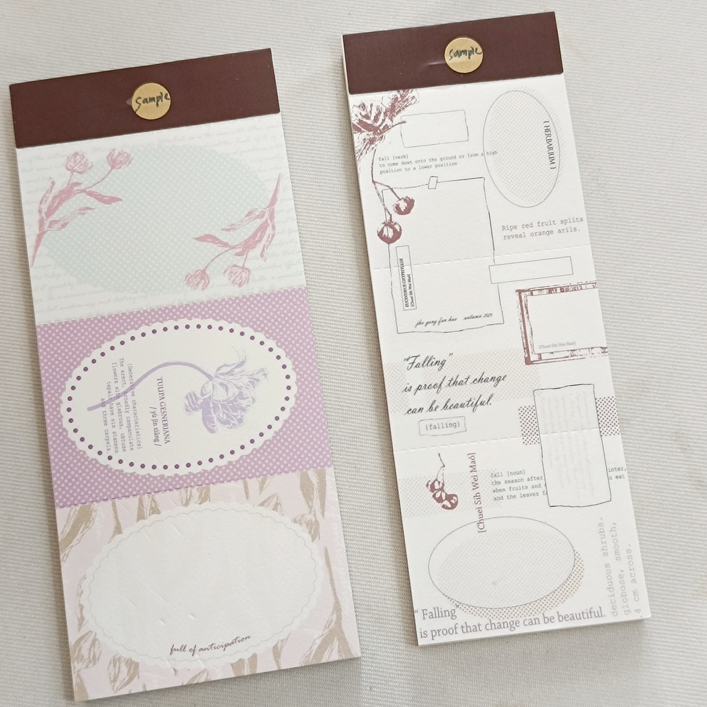 竹工凡花．垂絲衛矛/鬱金香 便簽本  <整本/綜合分裝包>