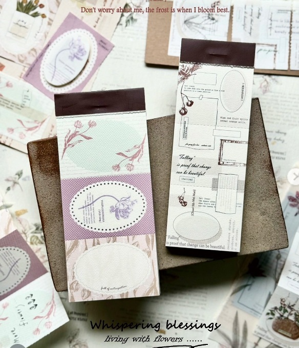 竹工凡花．垂絲衛矛/鬱金香 便簽本  <整本/綜合分裝包>