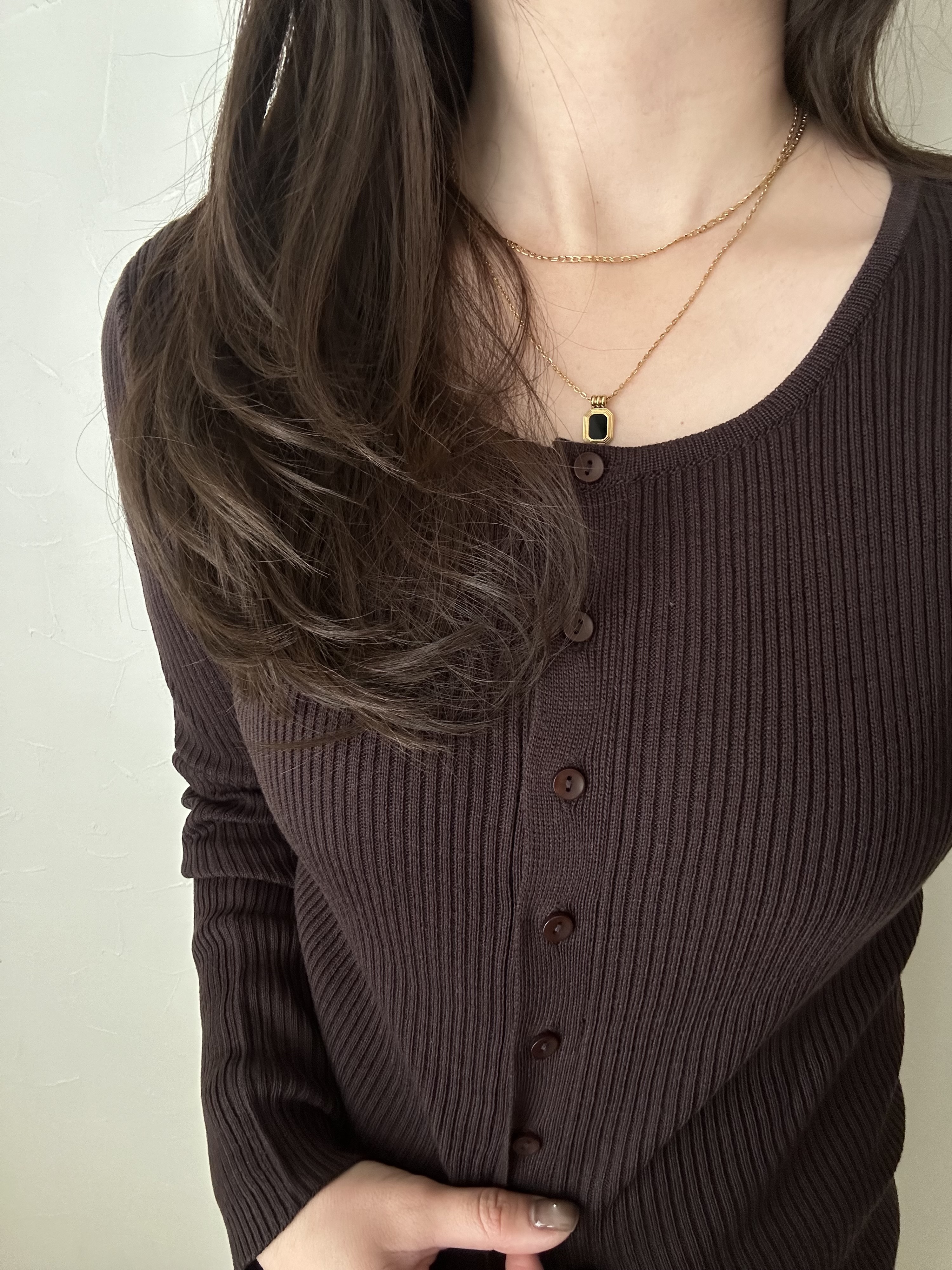 SS vintage double chain necklace