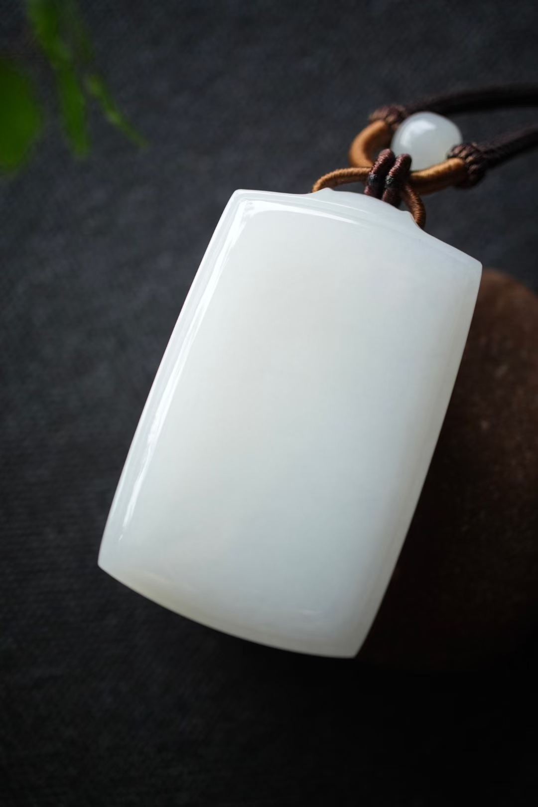 118458 和田玉羊脂玉平安無事牌掛件